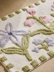 Multi Water Colour Floral Print Bath Mat - Image 2 of 4