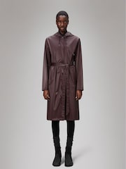 Rains Red Waterproof A-Line Long Jacket - Image 1 of 4
