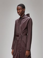 Rains Red Waterproof A-Line Long Jacket - Image 3 of 4