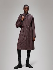 Rains Red Waterproof A-Line Long Jacket - Image 4 of 4