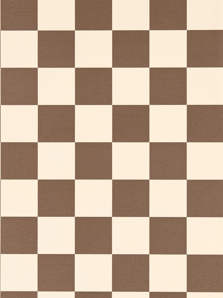 Harlequin Chocolate Blenets Check Atlantic Chocolate Wallpaper Sample - Image 1 of 1