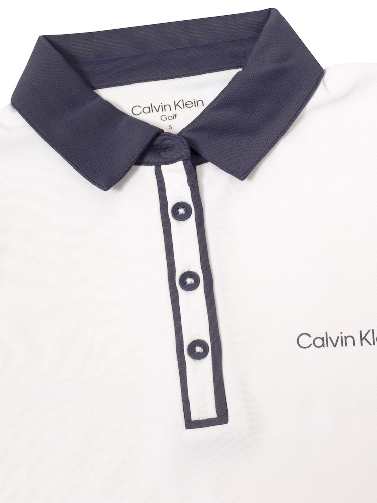 Calvin Klein Golf Leigh White Polo Shirt - Image 6 of 6