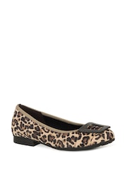 Gabor Natural Leopard Print Leather Shoes - Image 3 of 5
