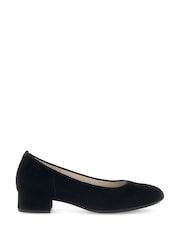 Gabor Betty Suede Court Black Shoes - Image 1 of 5