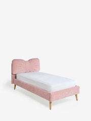Smart Chenille Blush Pink Bow Single Bed Frame - Image 5 of 6