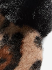 Lipsy Classic Leopard Print Brushed Pom Hat - Image 5 of 6