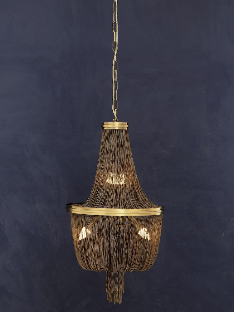 Fifty Five South Gold Chain Chandelier - Image 1 of 4 Fifty Five South Gold Chain Chandelier - Image 1 of 4