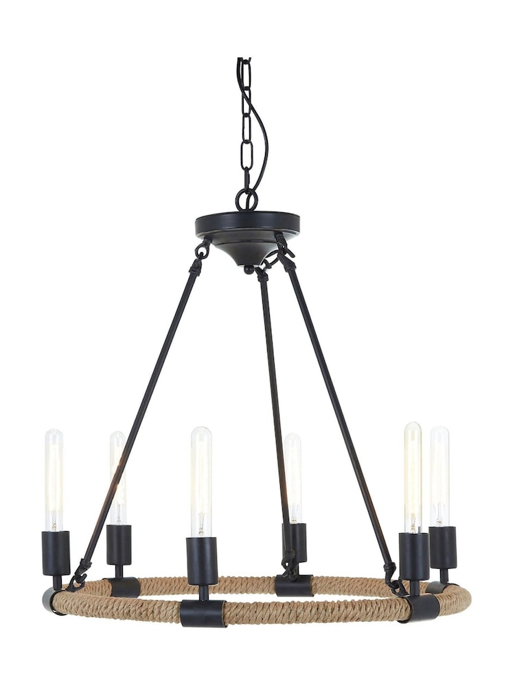 Fifty Five South Black Hampstead 6 Bulb Chandelier - Image 1 of 1 Fifty Five South Black Hampstead 6 Bulb Chandelier - Image 1 of 1