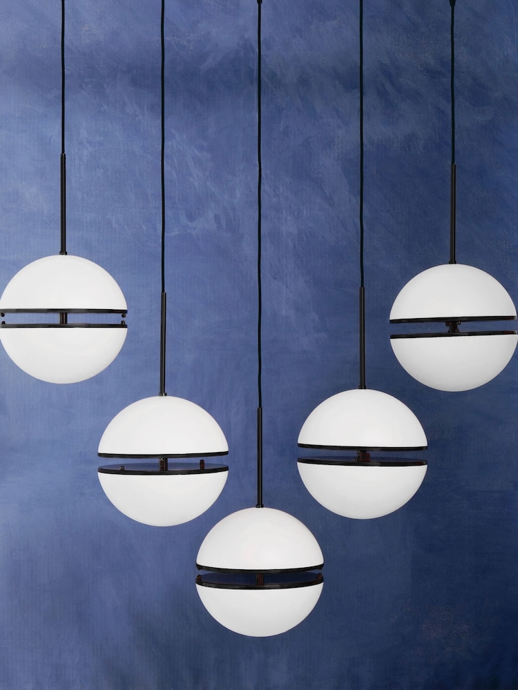 Fifty Five South Matte Black Abira 5 Ball Pendant Ceiling Light - Image 2 of 4