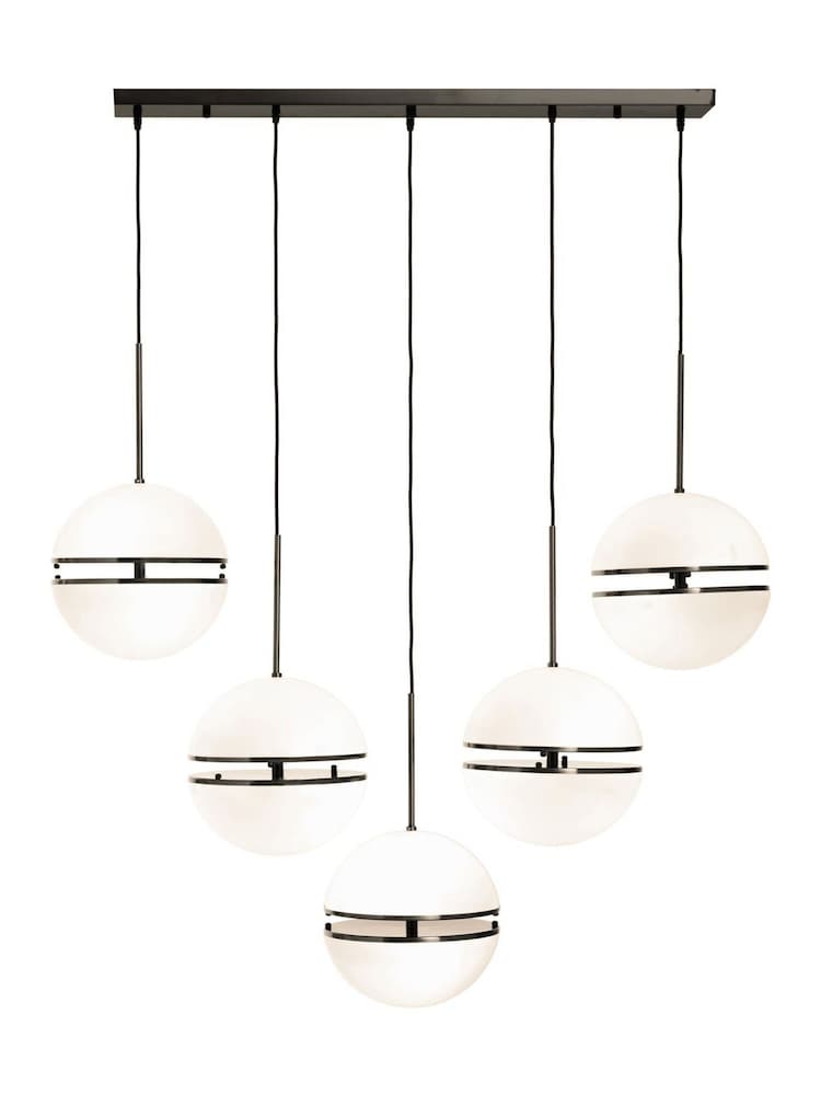 Fifty Five South Matte Black Abira 5 Ball Pendant Ceiling Light - Image 4 of 4