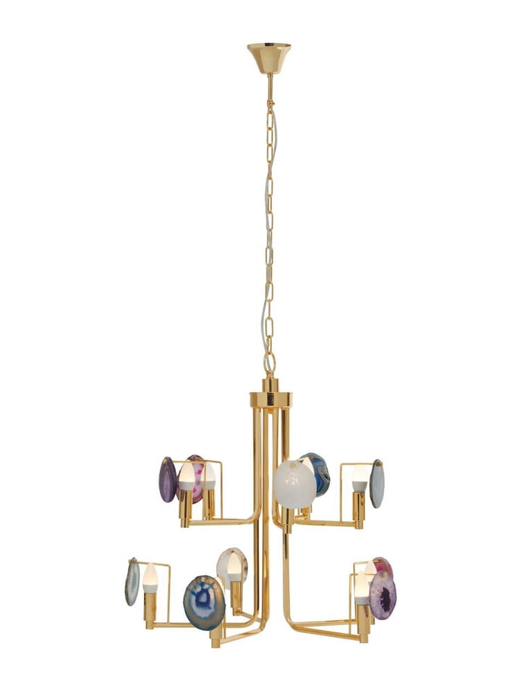Fifty Five South Gold Glamour 10 Bulb Pendant Ceiling Light - Image 2 of 4 Fifty Five South Gold Glamour 10 Bulb Pendant Ceiling Light - Image 2 of 4