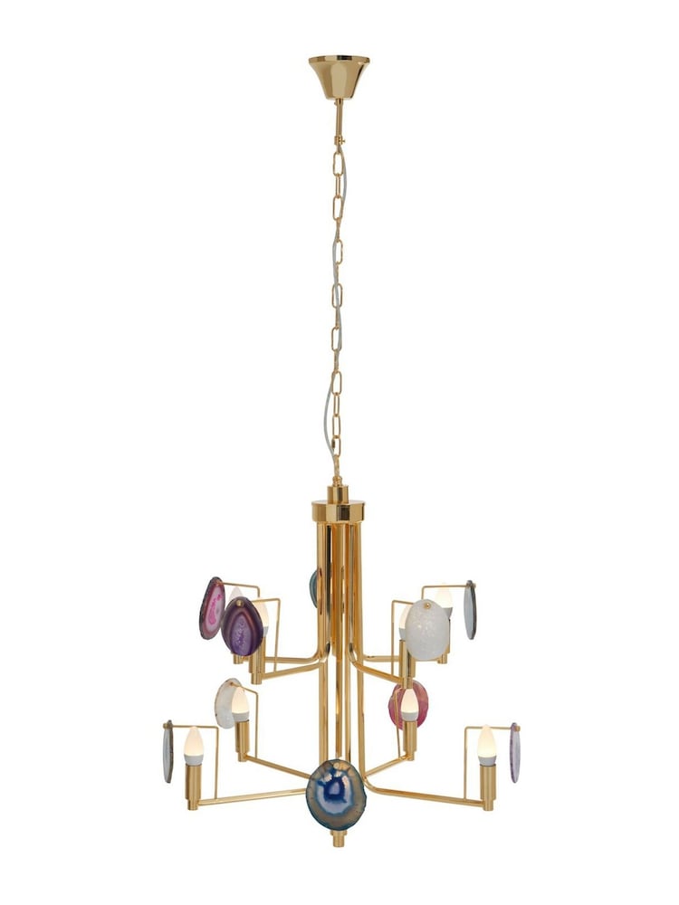 Fifty Five South Gold Glamour 10 Bulb Pendant Ceiling Light - Image 4 of 4