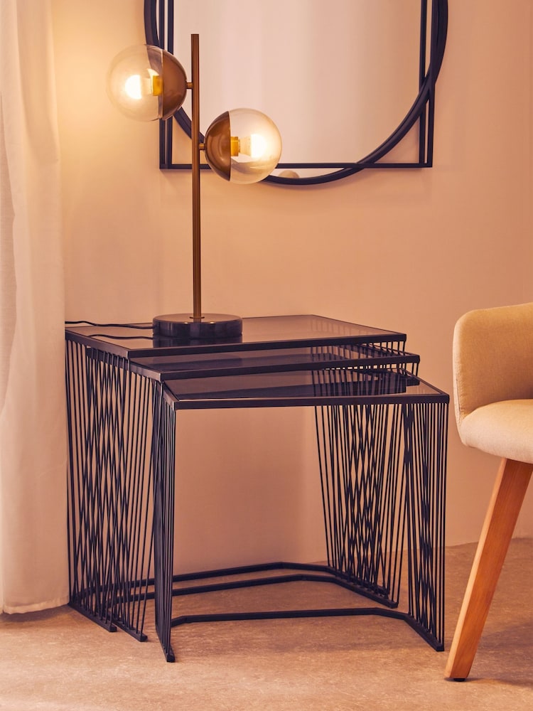 Interiors by Premier Gold Revive Table Lamp with Black Marble Base - Image 1 of 4