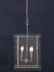 Fifty Five South Silver Claridge 4 Bulb Pendant Ceiling Light - Image 1 of 4