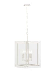 Fifty Five South Silver Claridge 4 Bulb Pendant Ceiling Light - Image 4 of 4