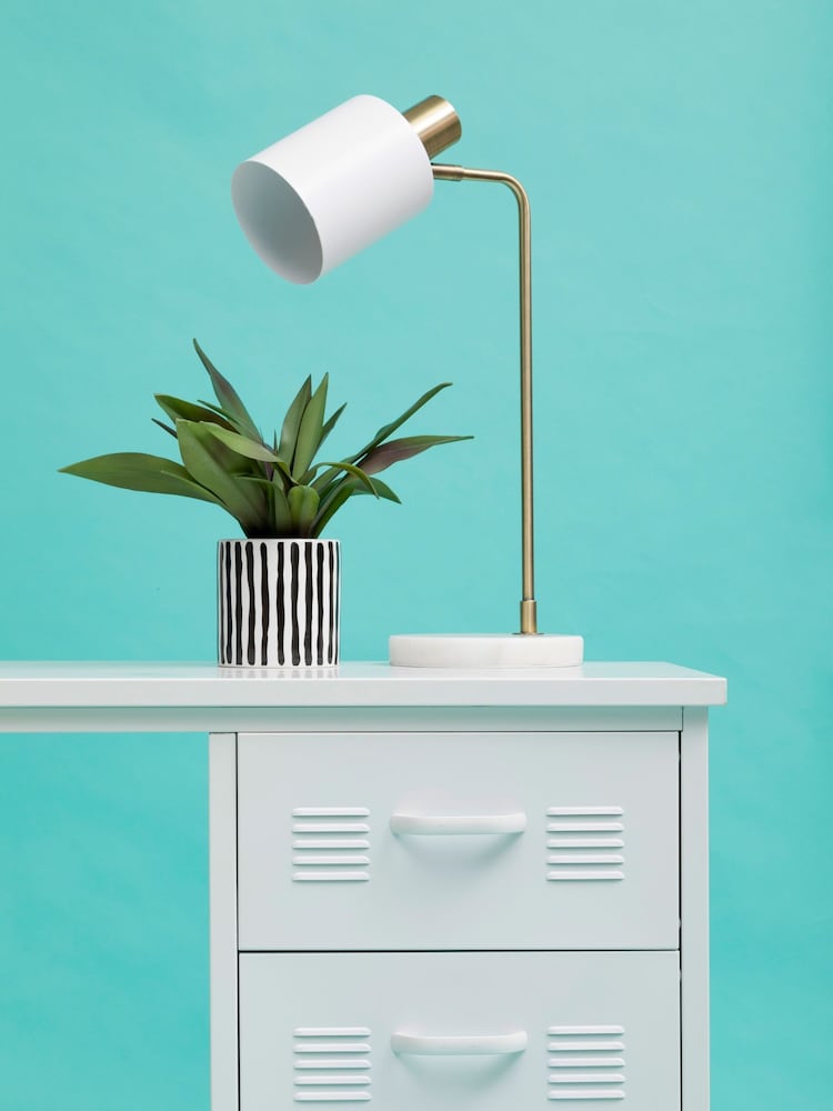 Fifty Five South White Newton Shade Desk Lamp - Image 1 of 4