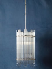 Fifty Five South Silver Ritz 1 Bulb Pendant Ceiling Light - Image 1 of 4