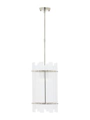 Fifty Five South Silver Ritz 1 Bulb Pendant Ceiling Light - Image 2 of 4