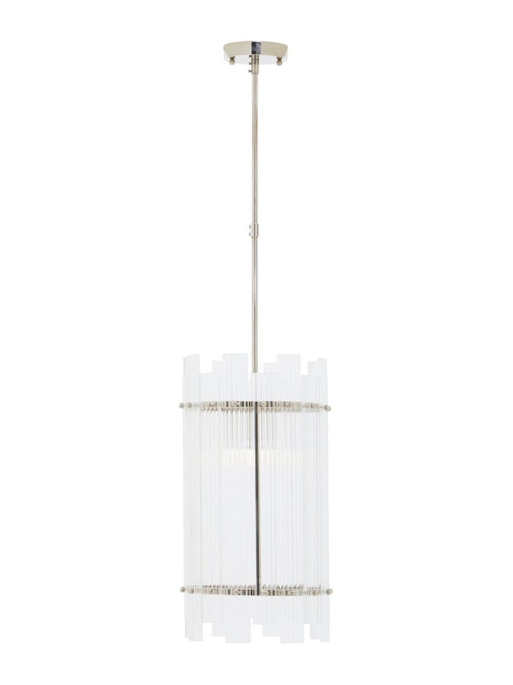 Fifty Five South Silver Ritz 1 Bulb Pendant Ceiling Light - Image 2 of 4 Fifty Five South Silver Ritz 1 Bulb Pendant Ceiling Light - Image 2 of 4