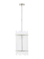 Fifty Five South Silver Ritz 1 Bulb Pendant Ceiling Light - Image 3 of 4