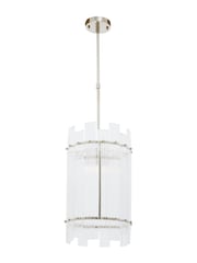 Fifty Five South Silver Ritz 1 Bulb Pendant Ceiling Light - Image 4 of 4