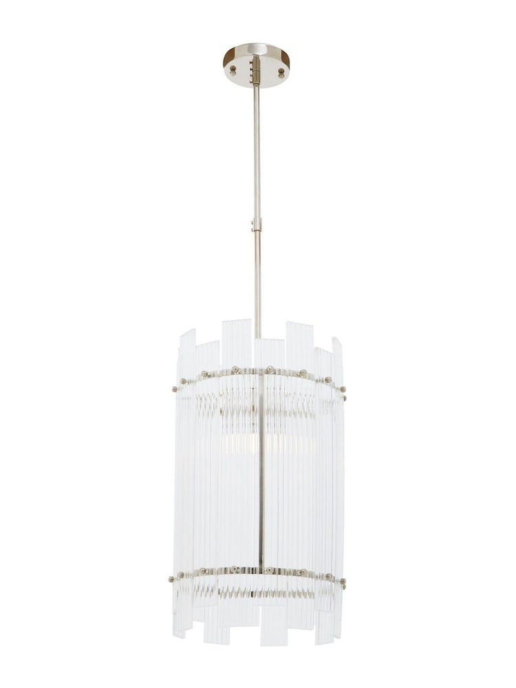 Fifty Five South Silver Ritz 1 Bulb Pendant Ceiling Light - Image 4 of 4 Fifty Five South Silver Ritz 1 Bulb Pendant Ceiling Light - Image 4 of 4