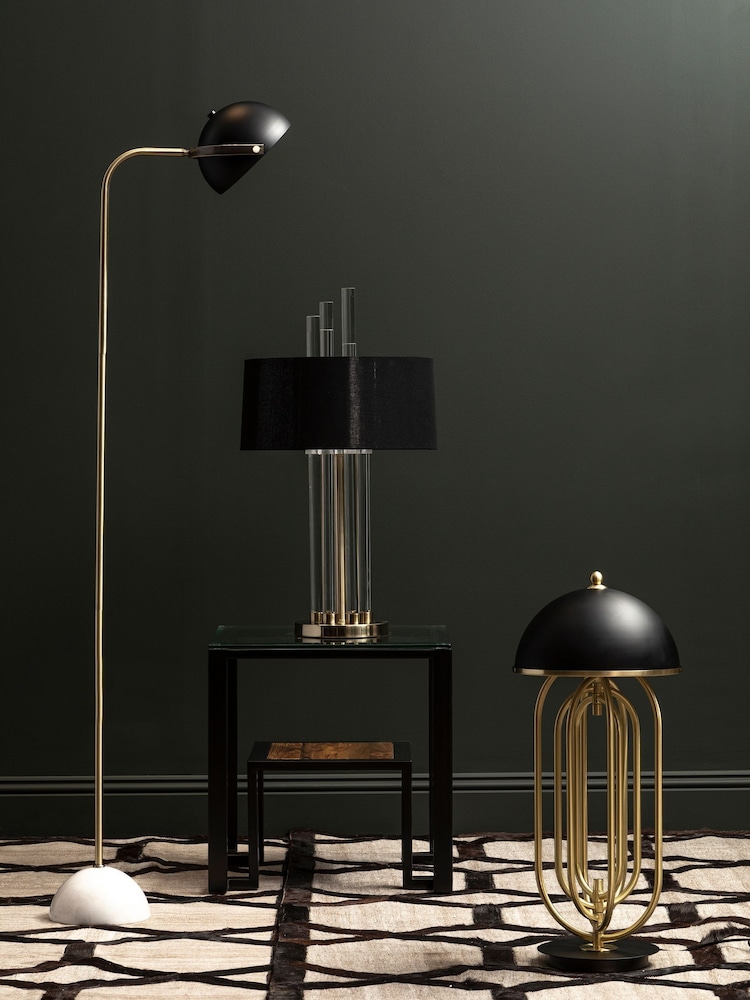 Fifty Five South Black Murdoch Floor Lamp with Shade - Image 2 of 4