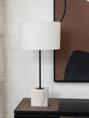 Fifty Five South White Murdoch Marble Base Table Lamp - Image 3 of 4