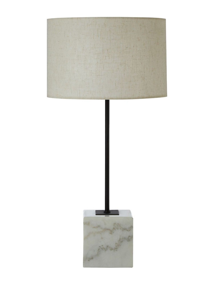 Fifty Five South White Murdoch Marble Base Table Lamp - Image 4 of 4