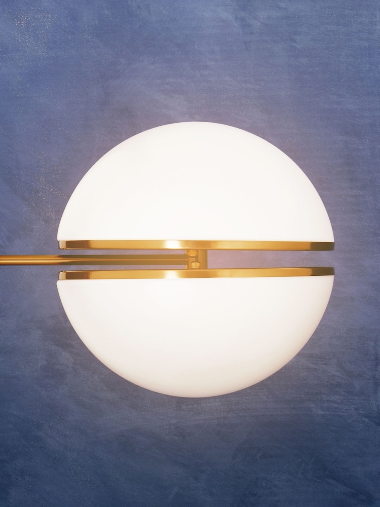 Fifty Five South Brushed Brass Abira Ball Wall Light - Image 1 of 4 Fifty Five South Brushed Brass Abira Ball Wall Light - Image 1 of 4