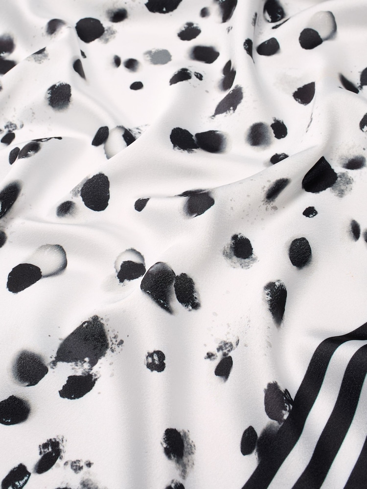 Lipsy Mono Spot Satin Multiway Head Scarf - Image 5 of 5 Lipsy Mono Spot Satin Multiway Head Scarf - Image 5 of 5