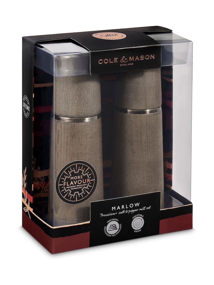 Cole & Mason Dark Grey Marlow Beech Salt & Pepper Mill Set - Image 5 of 5