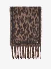 Lipsy Dark Leopard Cosy Brushed Scarf - Image 1 of 3