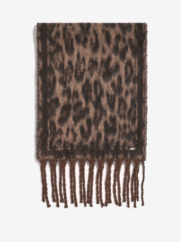Lipsy Dark Leopard Cosy Brushed Scarf - Image 1 of 3