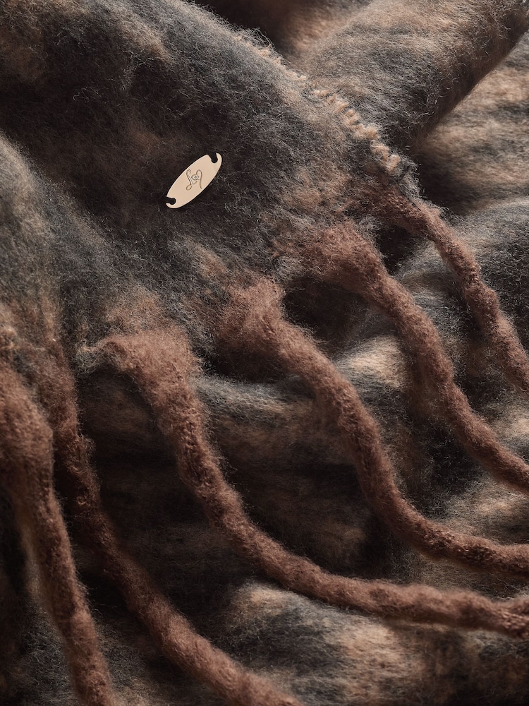 Lipsy Dark Leopard Cosy Brushed Scarf - Image 3 of 3