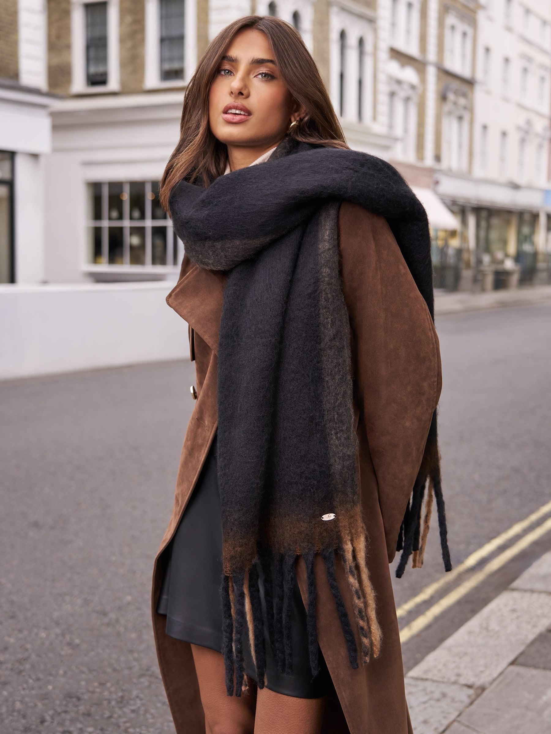 Buy Lipsy Black Cosy Brushed Scarf from the Next UK online shop