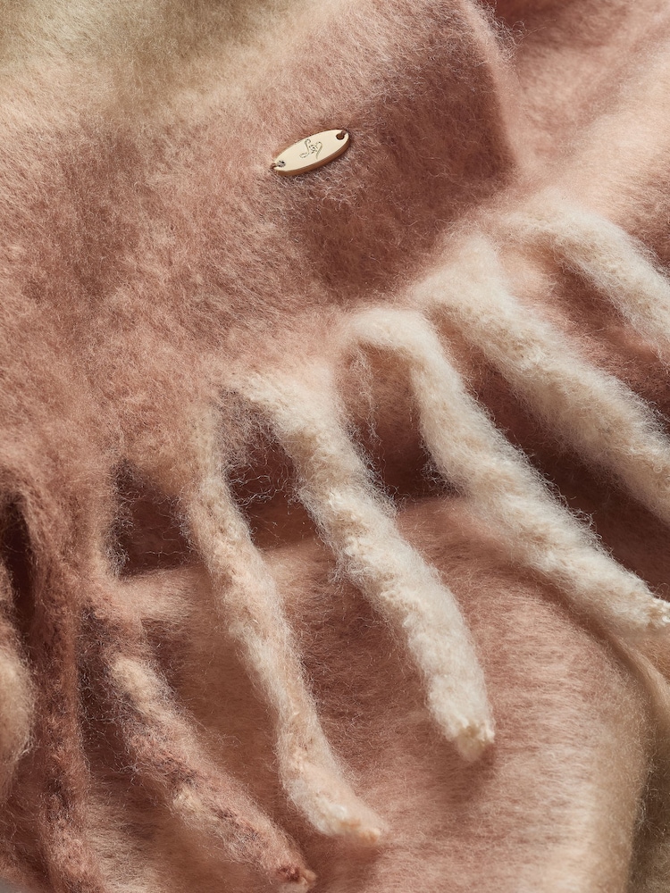 Lipsy Camel Check Cosy Brushed Scarf - Image 3 of 3
