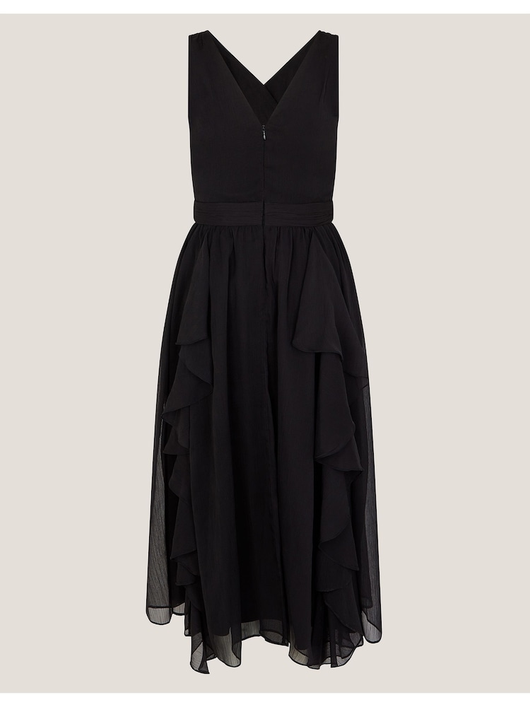 Monsoon Black Clemmie Cut-Out Ruffle Prom Dress - Image 2 of 3