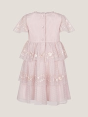 Monsoon Pink Baby Sophie Embroidered Polka Dot Tulle Dress - Image 2 of 3