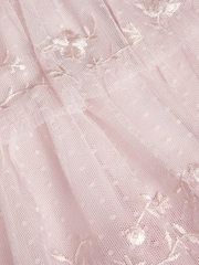 Monsoon Pink Baby Sophie Embroidered Polka Dot Tulle Dress - Image 3 of 3