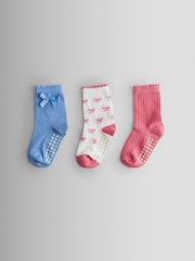 JoJo Maman Bébé Pink Bow 3-Pack Socks - Image 4 of 5