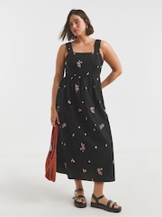 Simply Be 100% Cotton Embroidered Apron Dress With Ric Rac Detailing - Bild 1 von 4
