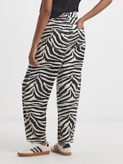 Simply Be Animal Print 100% Cotton Denim Barrel Leg Jeans - Image 2 of 4