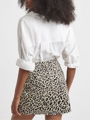 Simply Be Animal Print 100% Cotton Denim Five Pocket Mini Skirt - Image 2 of 4