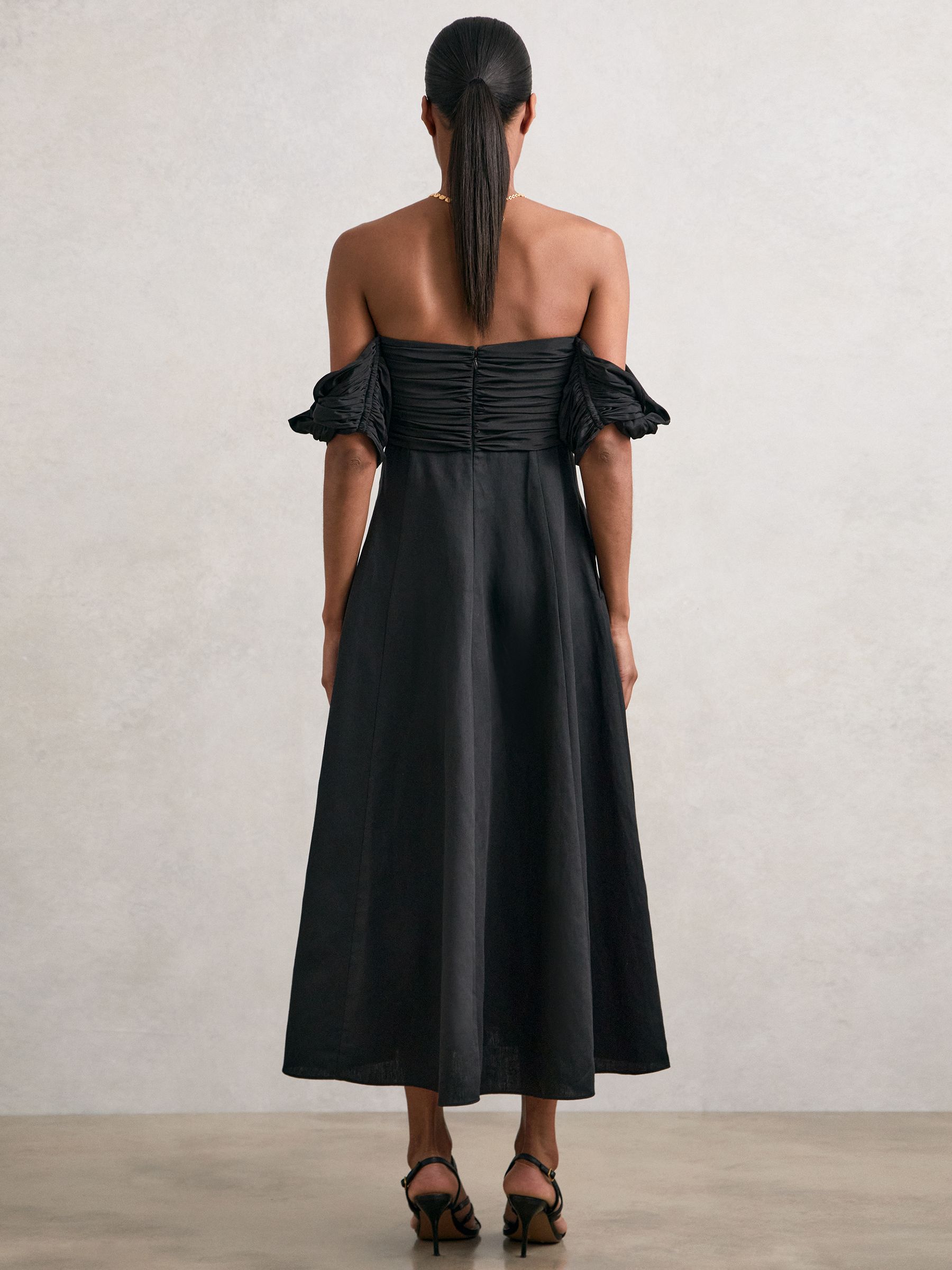 【海外限定】REISSドレス☆Frankie Bardot Neck Open Back Midi Buy Reiss Black Frankie Bardot Sculpted Bodice Midi Dress