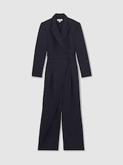 Reiss Navy Rhoda Pinstripe Tailored Jumpsuit - Image 2 of 6
