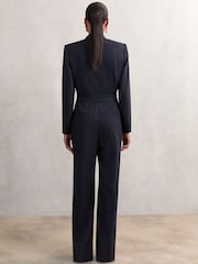 Reiss Navy Rhoda Pinstripe Tailored Jumpsuit - Image 5 of 6