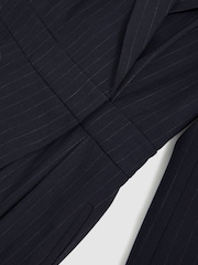 Reiss Navy Rhoda Pinstripe Tailored Jumpsuit - Image 6 of 6