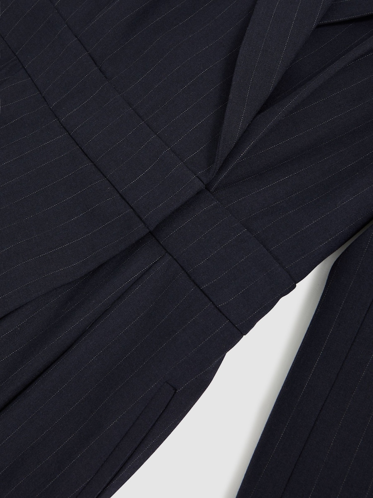 Reiss Navy Rhoda Pinstripe Tailored Jumpsuit - Image 6 of 6