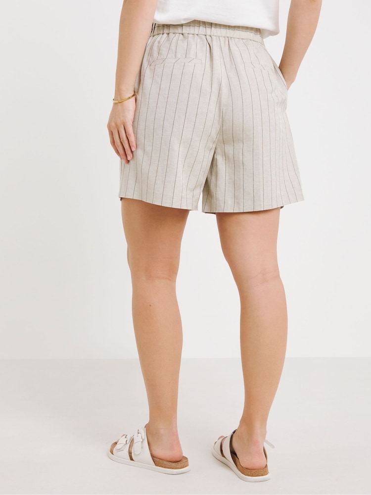 Simply Be Natural Pinstripe Tailored Shorts - Image 2 of 4